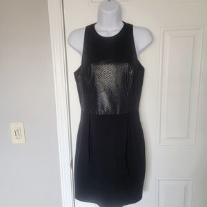 NWT Armani Exchange Black Sleeveless Dress Snakeskin Party Cocktail Size 4